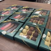 Chocolates on display at Elizabeth Moore Chocolates