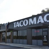 Exterior of Taco Mac restaurant.