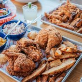 Fried chicken and sides from Waldo's Chicken & Beer, coming soon to Pelham.