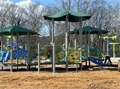 Colorful new playground equipment is being installed at Pelham City Park.